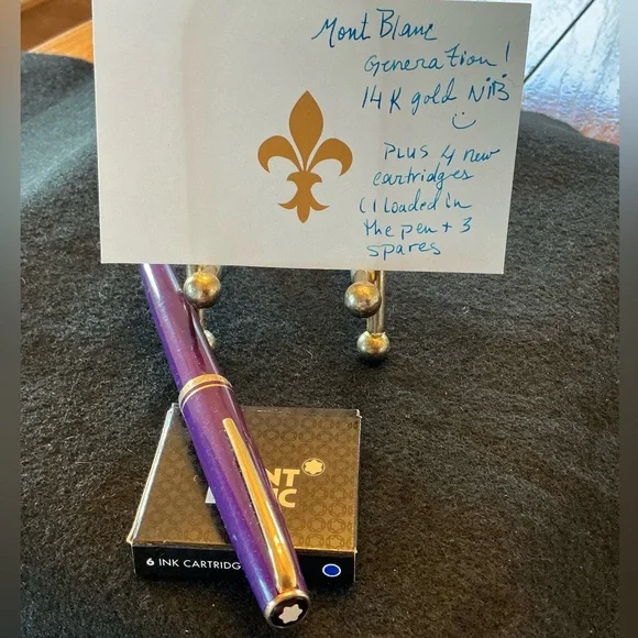MONT BLANC VINTAGE GENERATION CARTRIDGE FOUNTAIN PEN 14K NIB w/ 4 NEW CARTRIDGES - Picture 11 of 11